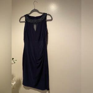 American Living Elegant Navy Sleeveless Dress